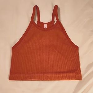 Orange Ribbed Tank